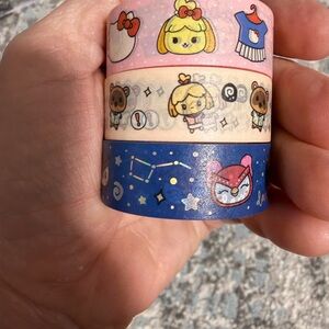 Cartoon Character Washi Tape Set - Pink and Blue ANIMAL CROSSING